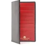 Breast pocket credit card wallet – Ebony Black / Scarlet