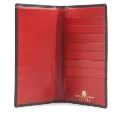 Breast pocket credit card wallet – Ebony Black / Scarlet