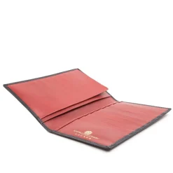 Breast pocket credit card wallet – Ebony Black / Scarlet