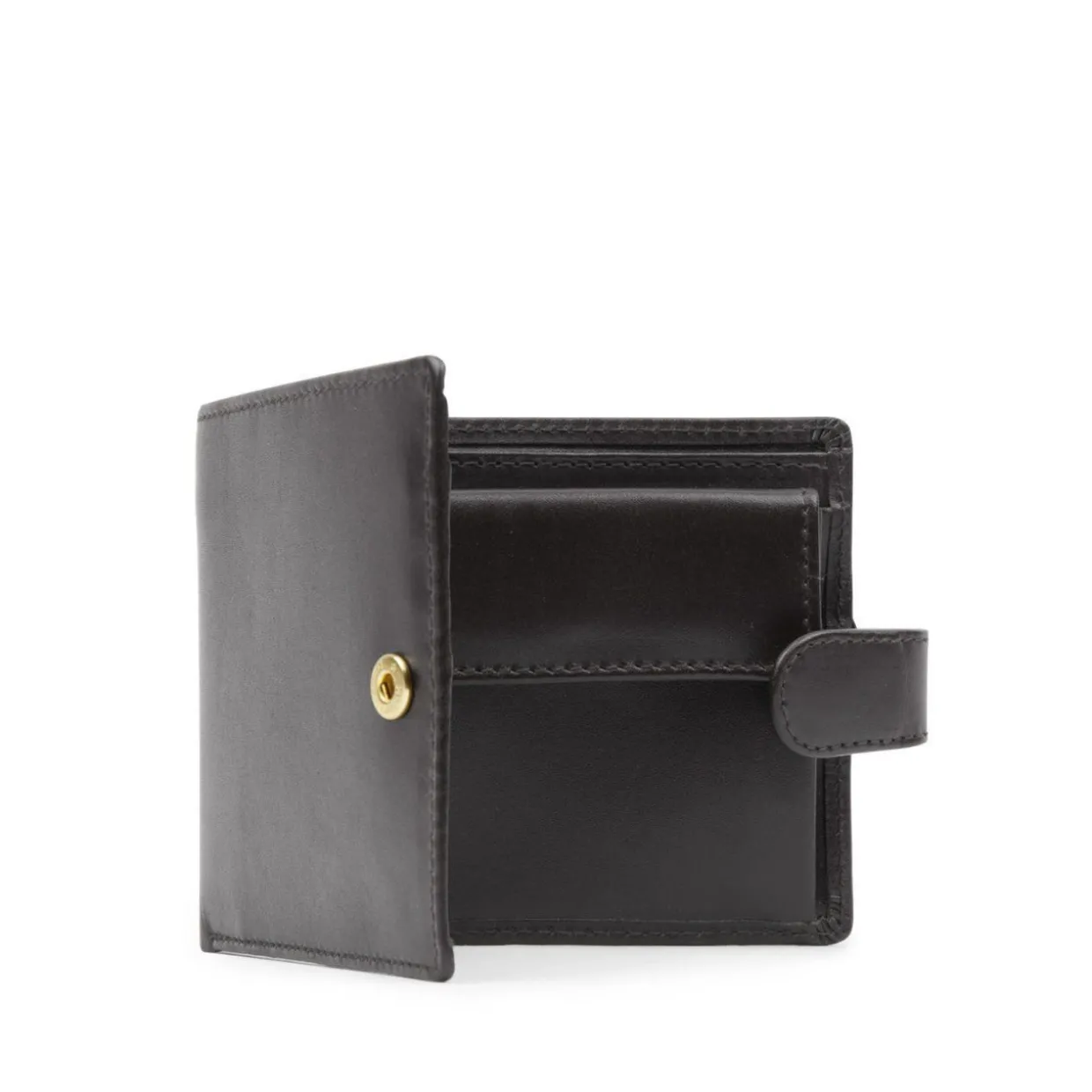 Coin purse wallet with tab closure – Ebony Black