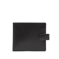 Coin purse wallet with tab closure – Ebony Black