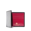 Eight credit card wallet with window flap – Ebony Black / Dark Pink