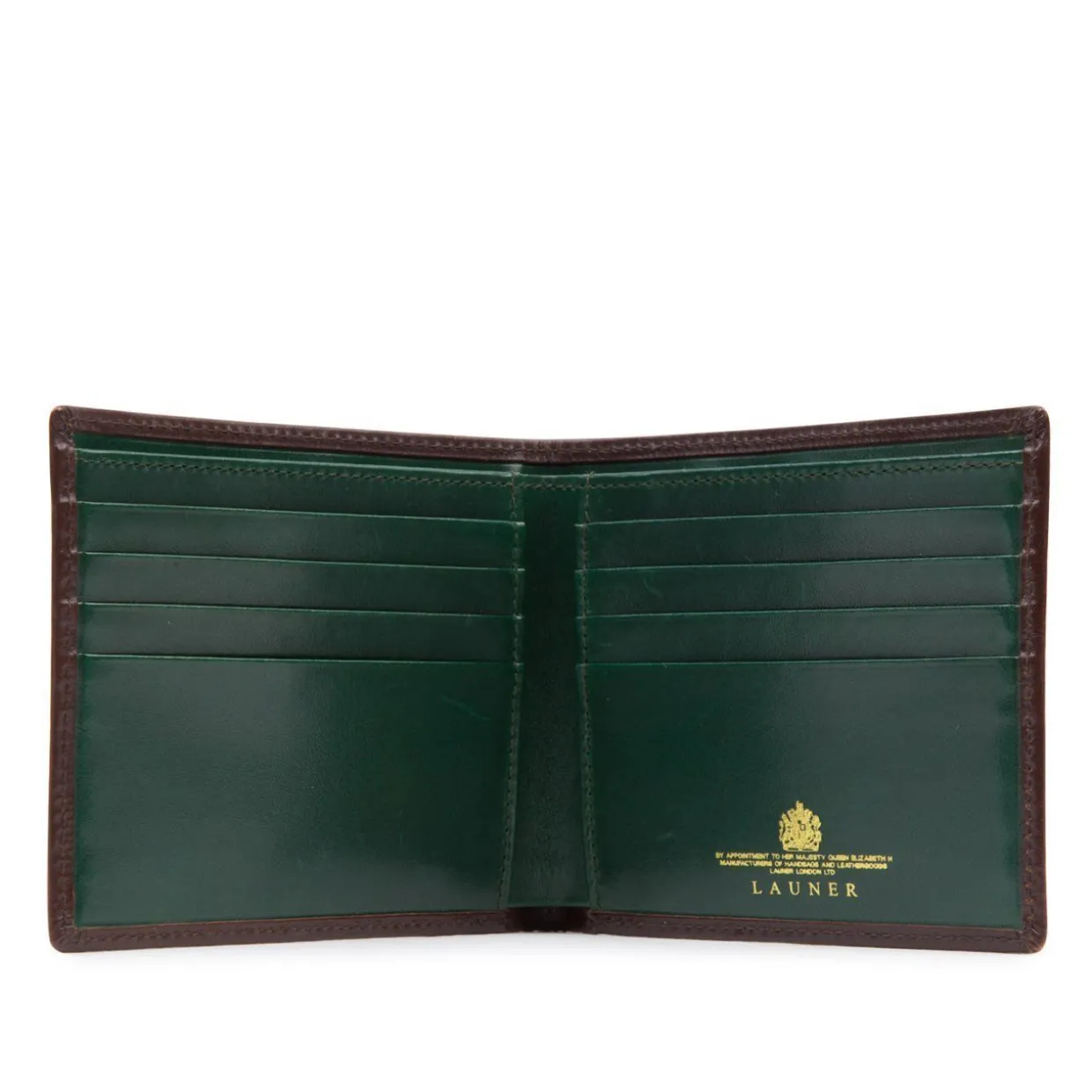 Eight credit card wallet – Dark Brown / Forest Green