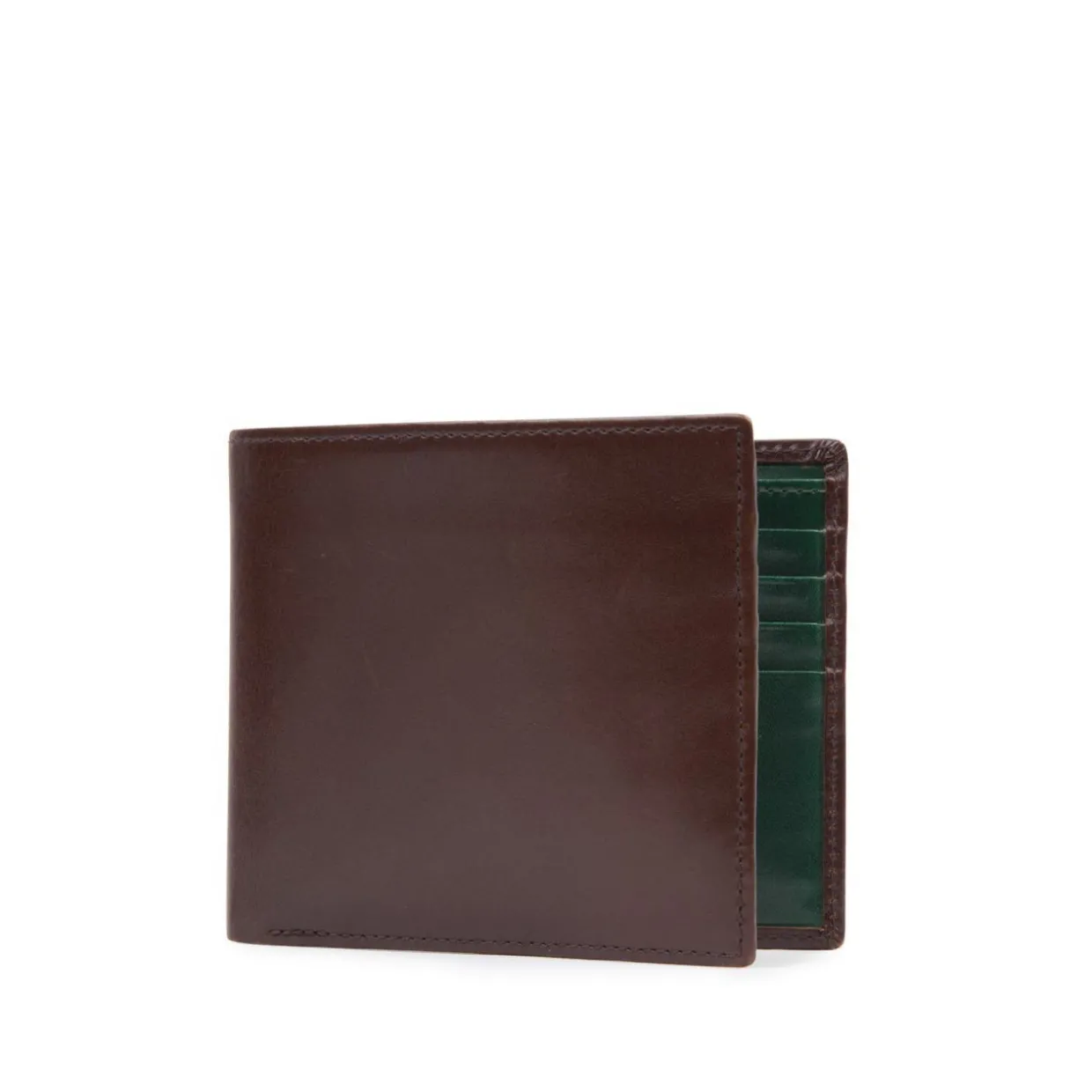 Eight credit card wallet – Dark Brown / Forest Green