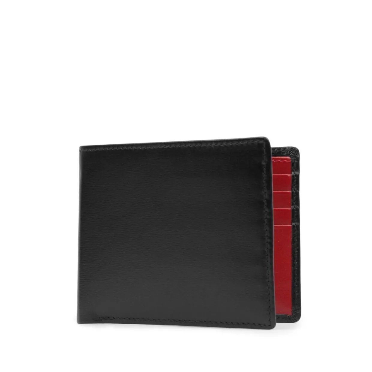 Eight credit card wallet – Ebony Black / Scarlet