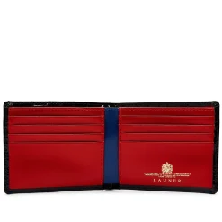 Eight credit card wallet – Black Croc Effect / Scarlet / Royal Blue