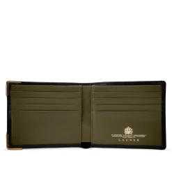 Eight credit card wallet with Gold-plated Corners – Black / Sage