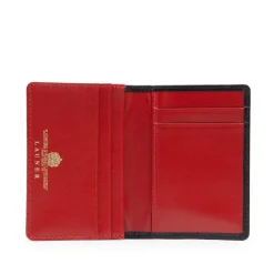 Four card holder – Ebony Black / Scarlet