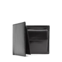 Four credit card wallet with coin purse and window – Ebony Black