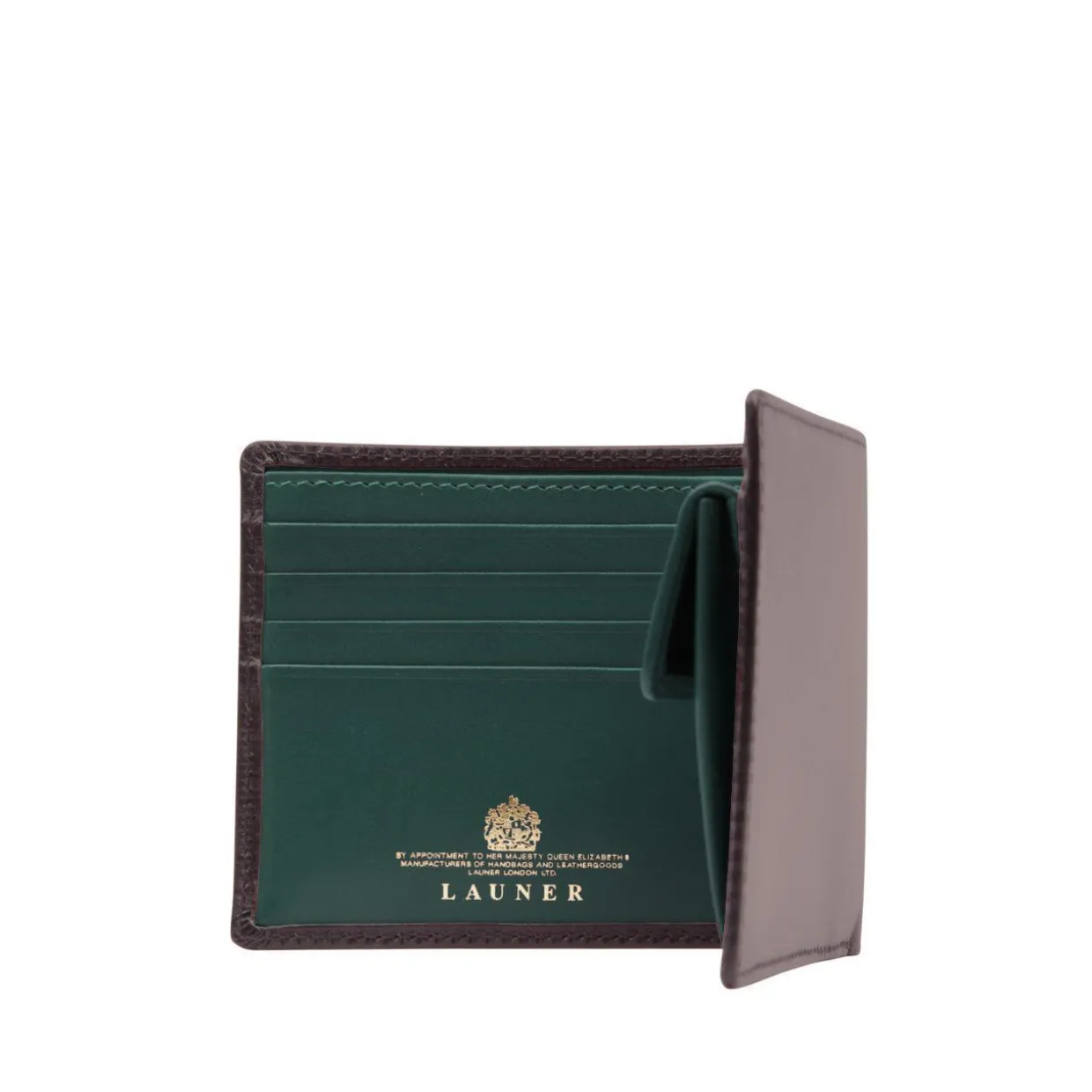 Four credit card wallet with coin purse – Cuban Brown / Forest Green