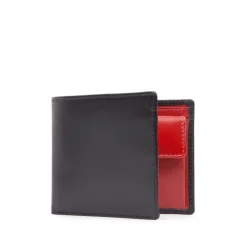 Four credit card wallet with coin purse – Ebony Black / Scarlet