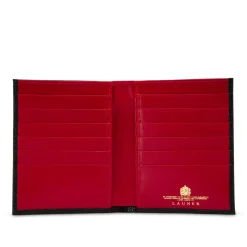 Hatherton 12 Card Hip Wallet – Caviar Black / Scarlet