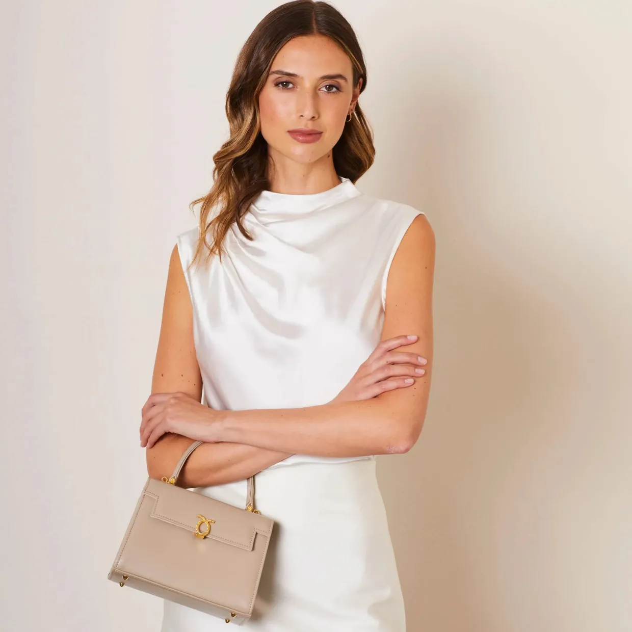 Judi - Taupe / Tangerine