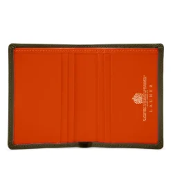 Six card holder with rear pocket – Sage / Tangerine