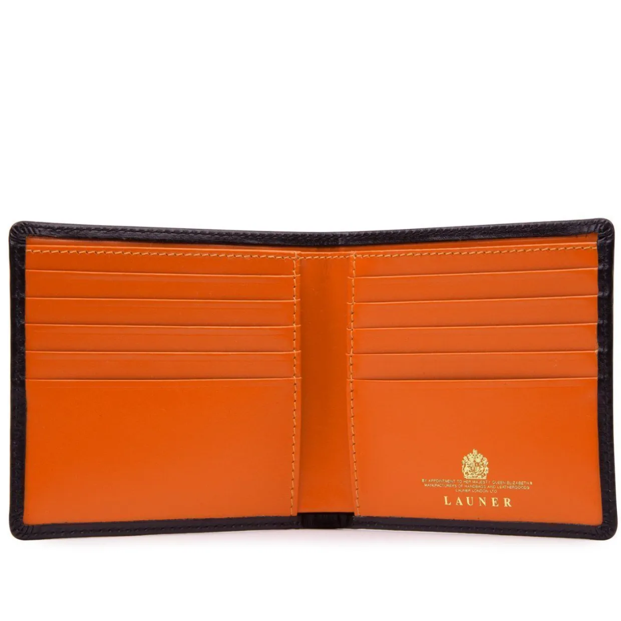 Ten credit card wallet – Ebony Black / Tangerine