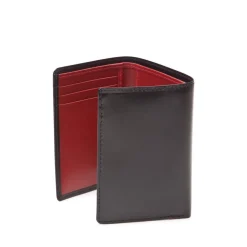 Trifold seven credit card wallet – Ebony Black / Scarlet