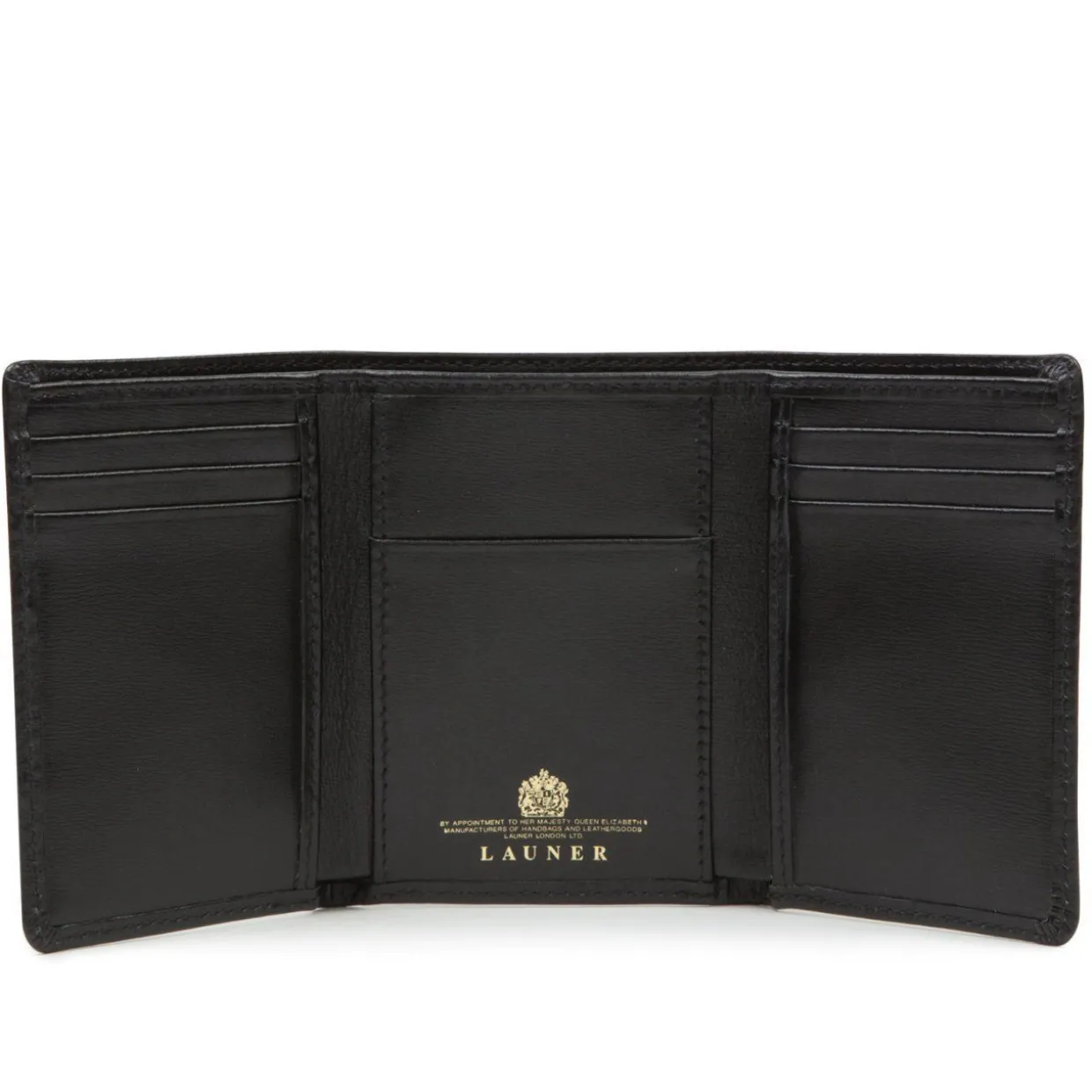 Trifold seven credit card wallet – Ebony Black