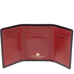 Trifold seven credit card wallet – Ebony Black / Scarlet