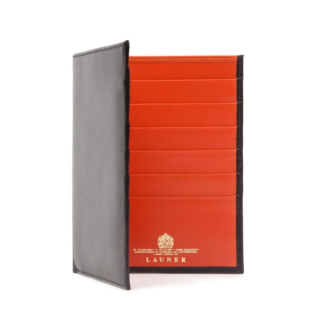 Twelve credit card hip wallet – Ebony Black / Tangerine