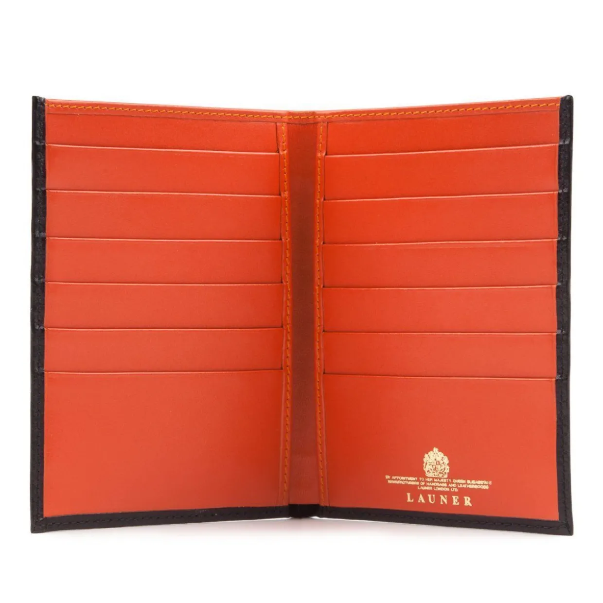 Twelve credit card hip wallet – Ebony Black / Tangerine